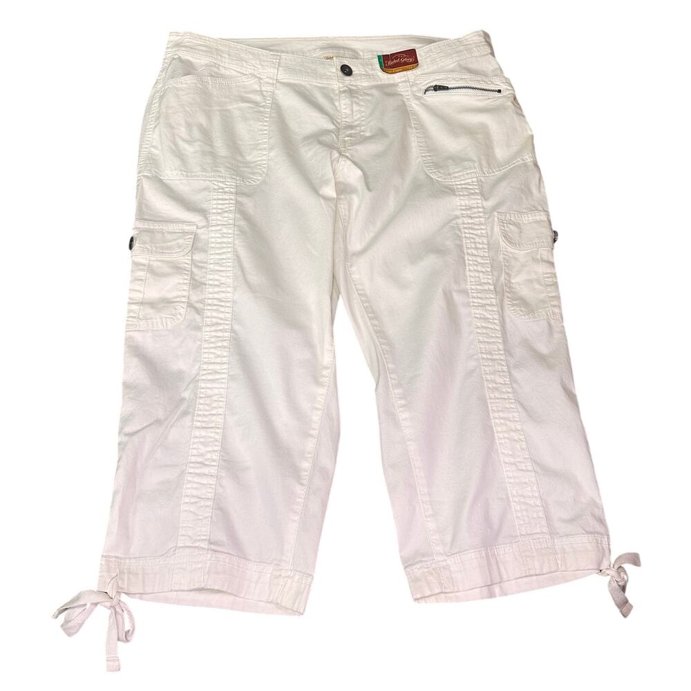 Bundle Women’s Size 16 Pants White Cargo Capris + Brown Straight Leg Pants - Picture 8 of 16
